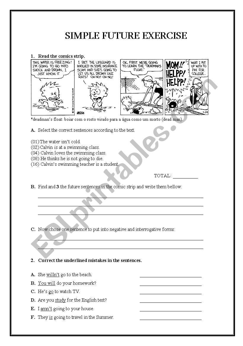 Simple Future Exercise worksheet