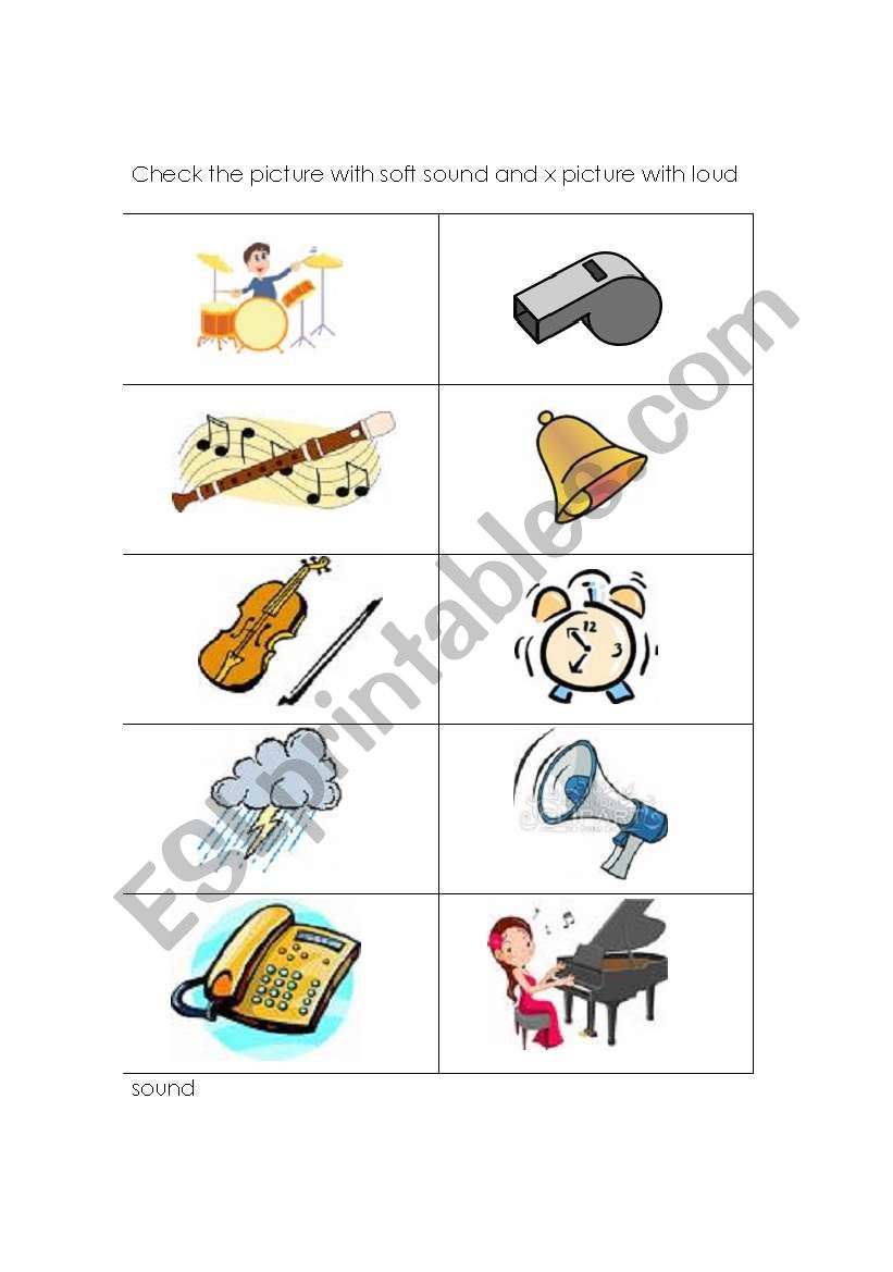 English worksheets: Soft And Loud Sound