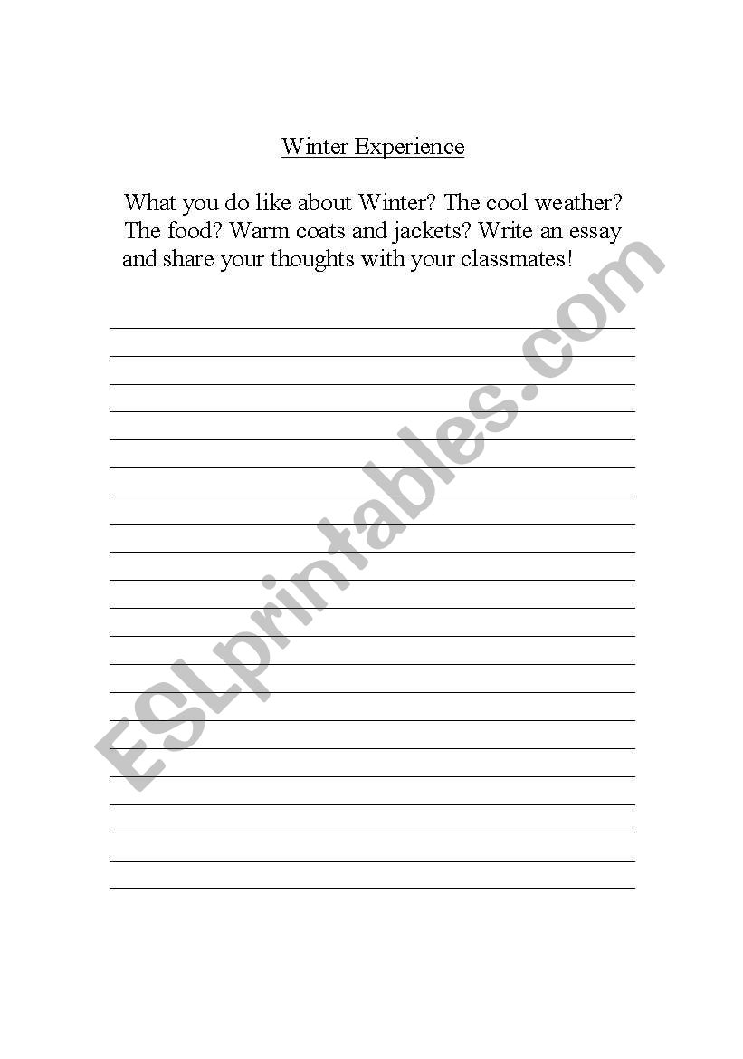 Winter worksheet