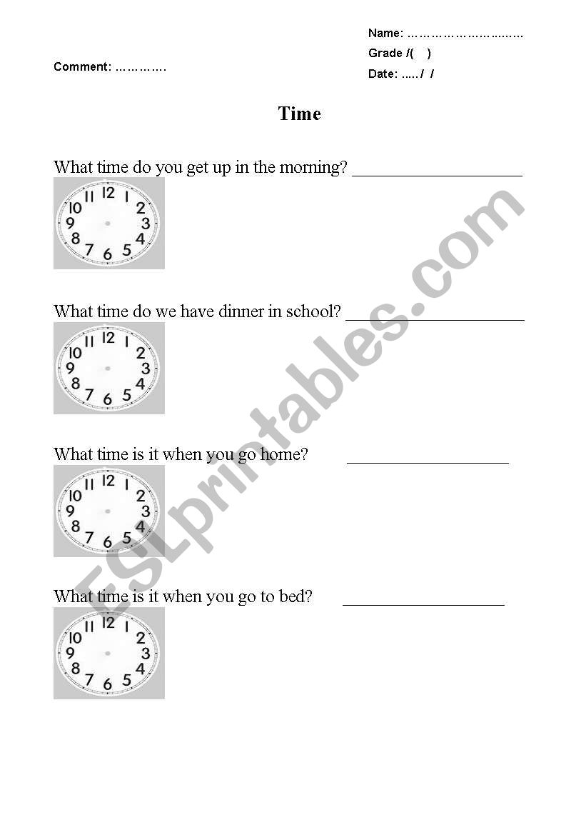 Time worksheet