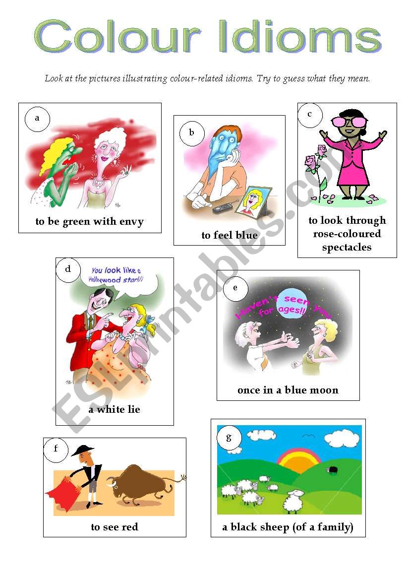 Colour Idioms worksheet