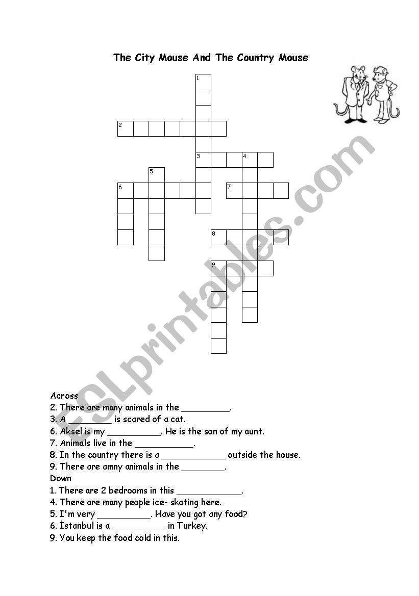 English worksheets City Mouse And Country Mouse