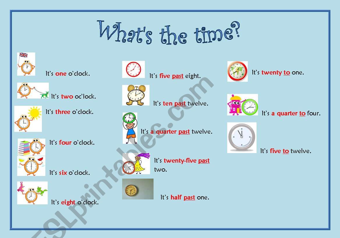 Whats the time? - A clock. worksheet