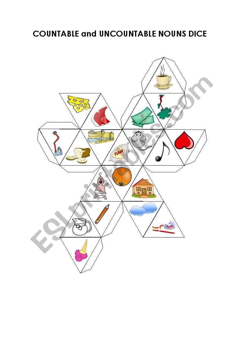 COUNTABLE and UNCOUNTABLE NOUNS DICE