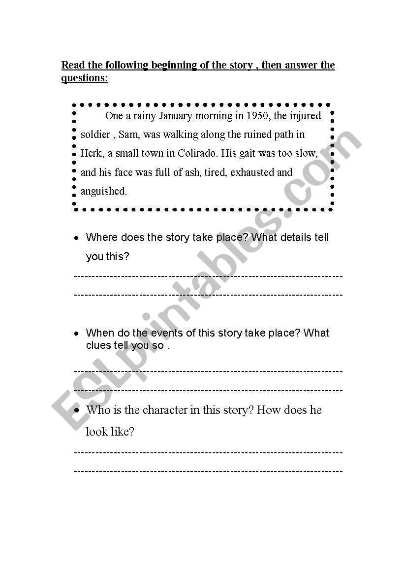 setting worksheet