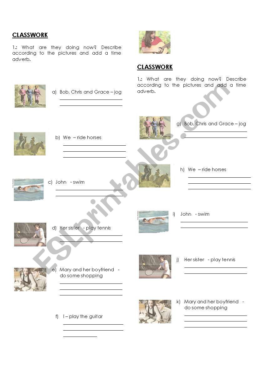 Present Continuous  worksheet