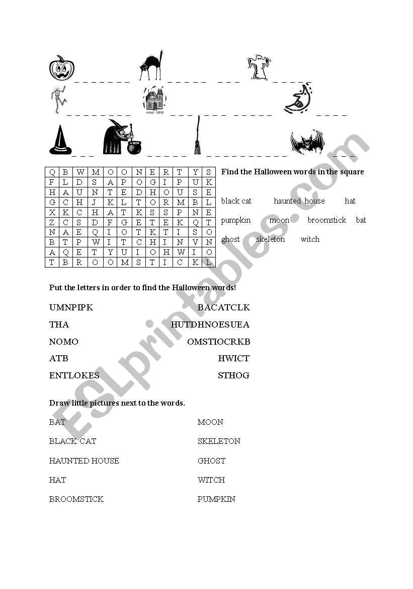 Halloween worksheet