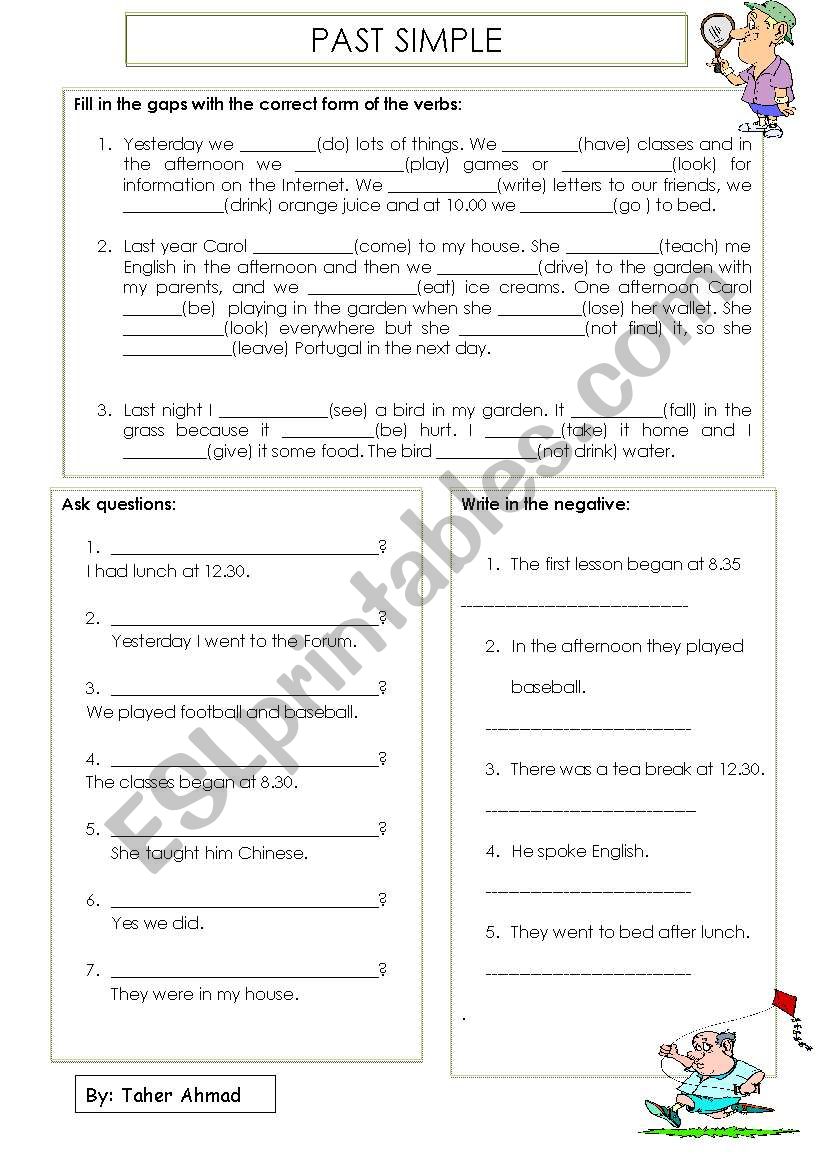 past simple worksheet