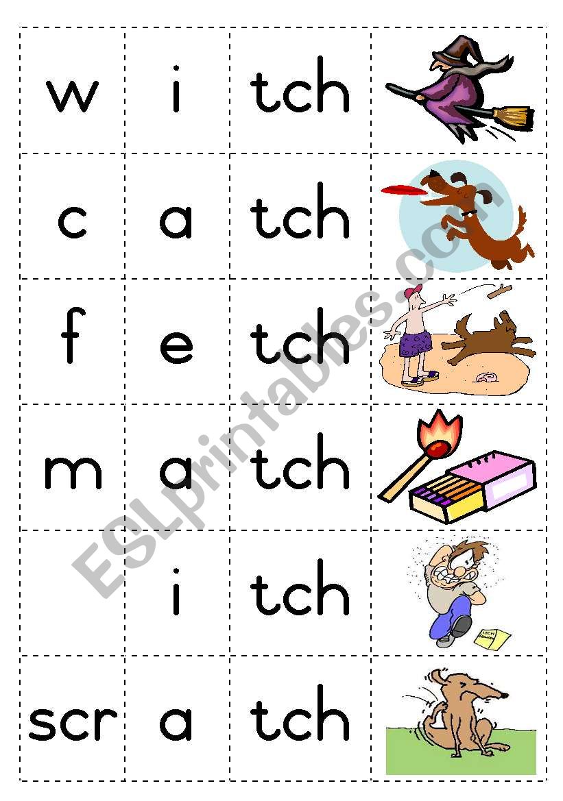 Consonant Diagraph Tch Game Esl Worksheet By Joeyb1