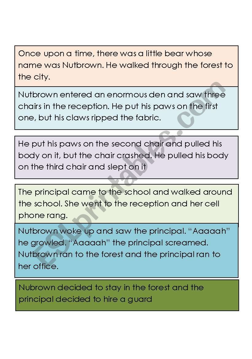 Nutbrown Story Cards worksheet