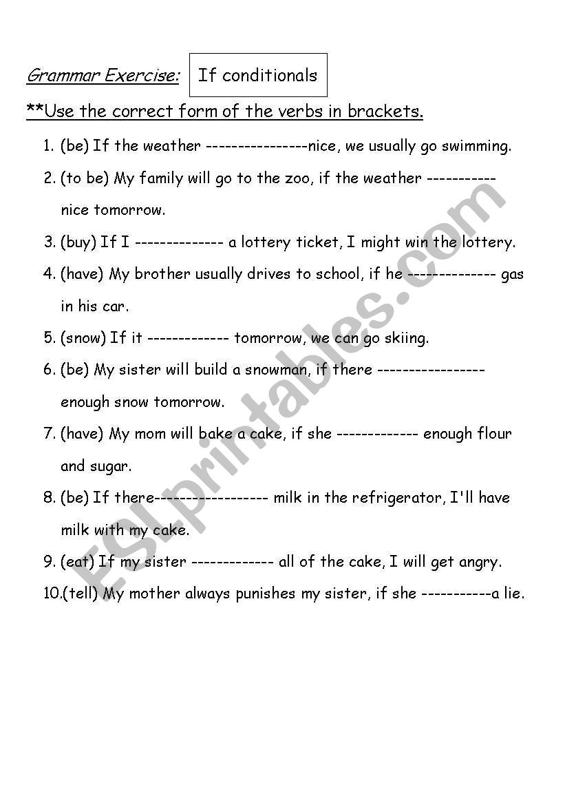 If conditional worksheet