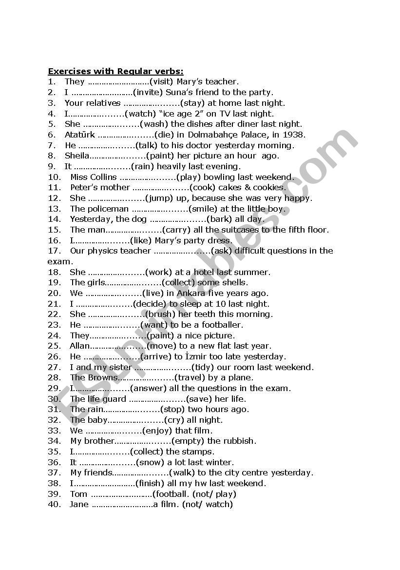 simple past tense(regular-irregular verbs)