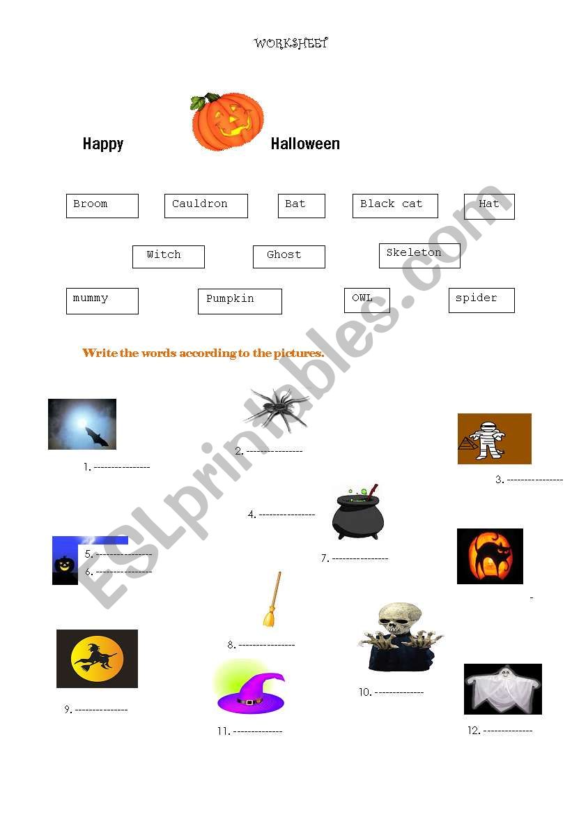 Halloween worksheet