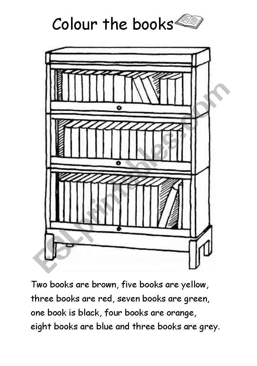 Colour the books worksheet