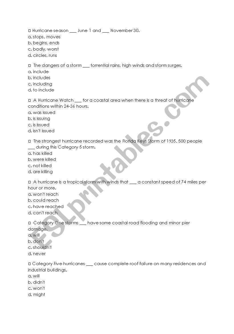 grammar quiz  worksheet