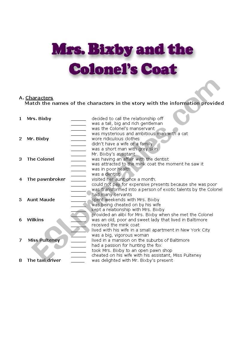 Mrs Bixby and the ColonelÂ´s Coat