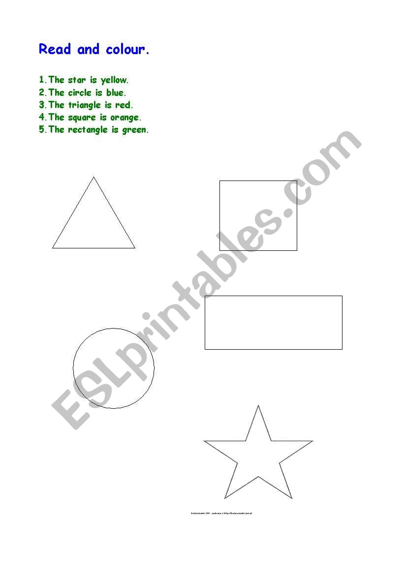 Read and colour. worksheet