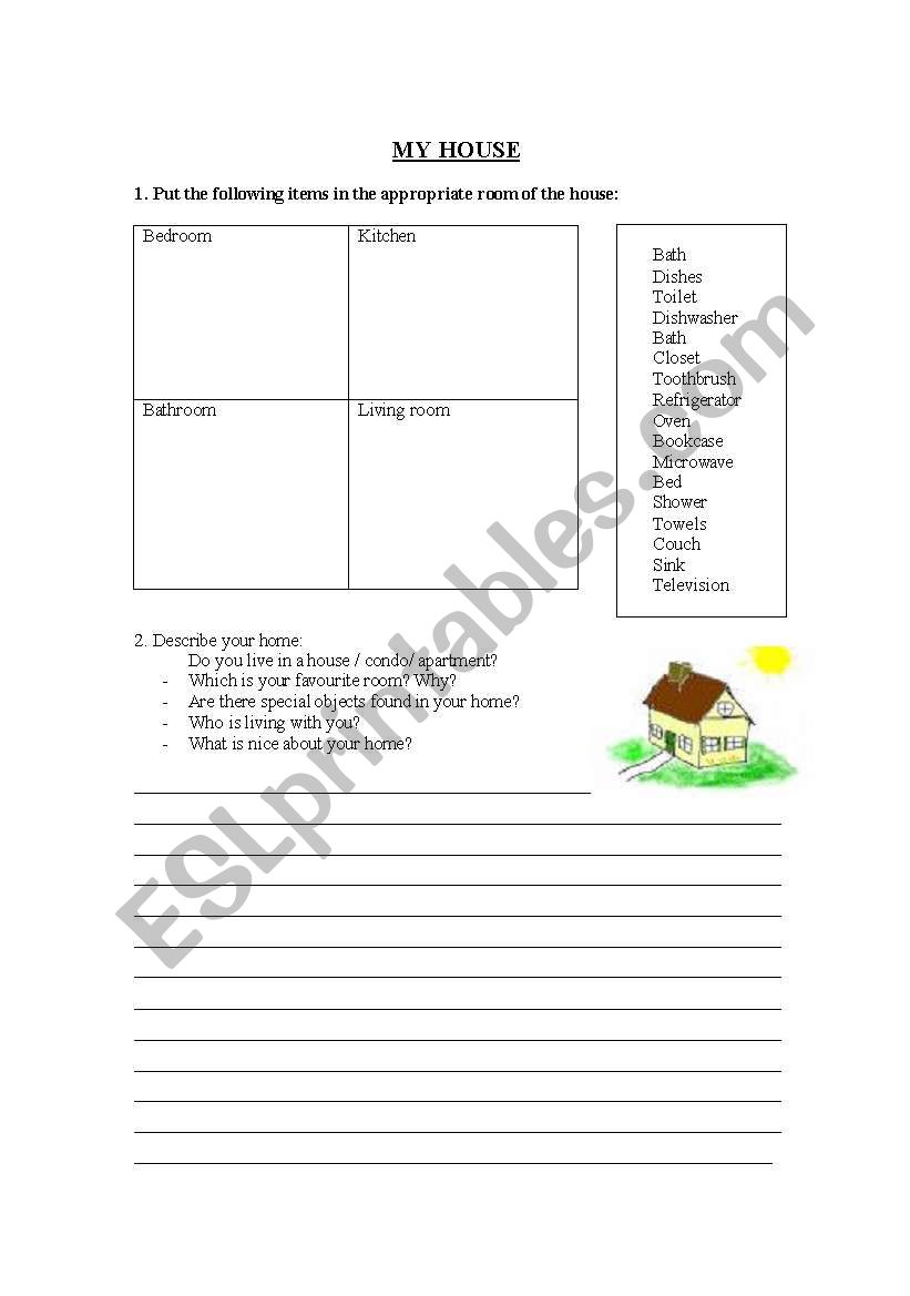 My house worksheet