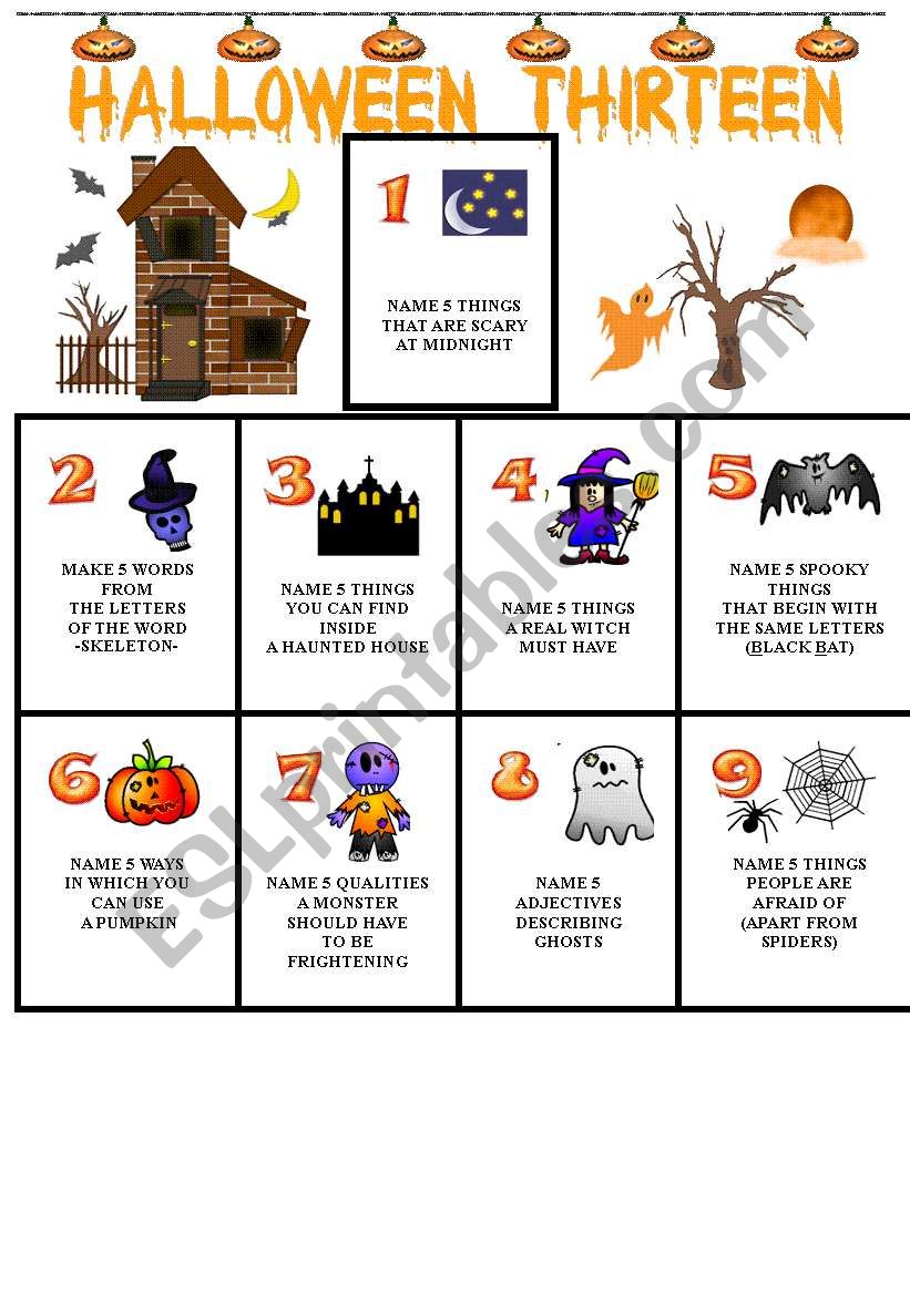 Halloween Thirteen worksheet