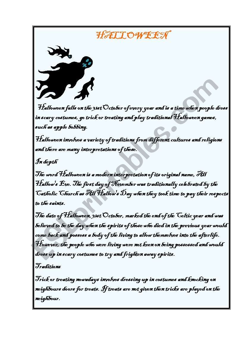 HALLOWEEN worksheet