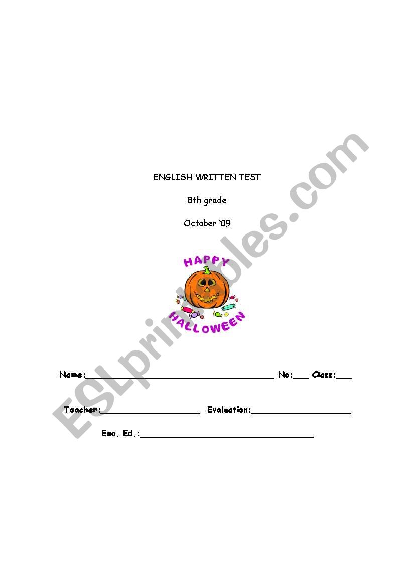 test - 8th grade worksheet