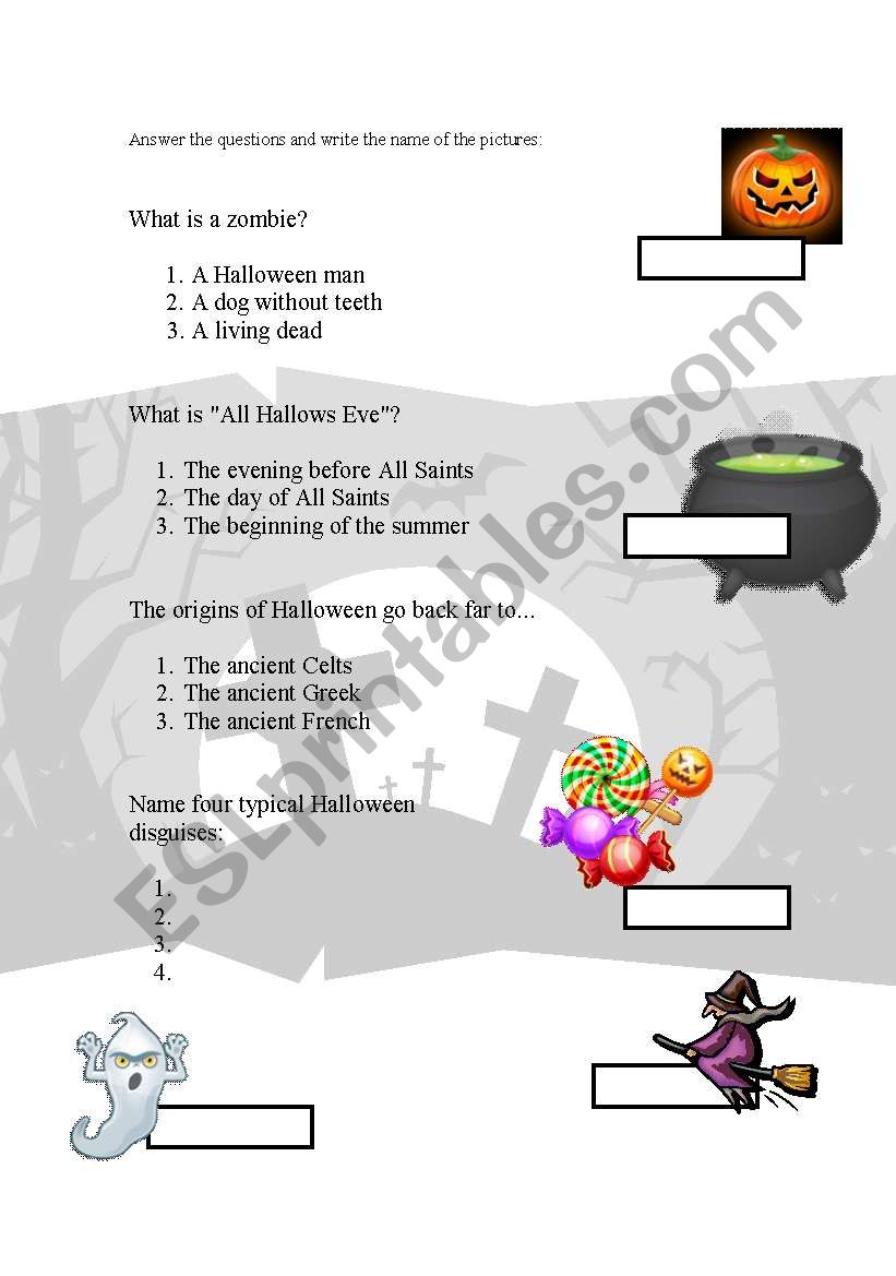 hALOWEEN activities worksheet