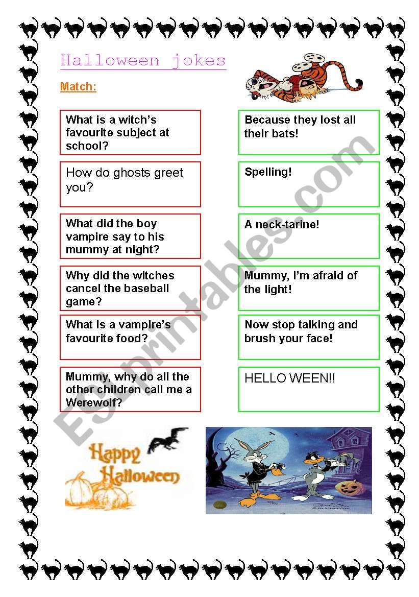 HALLOWEEN JOKES worksheet