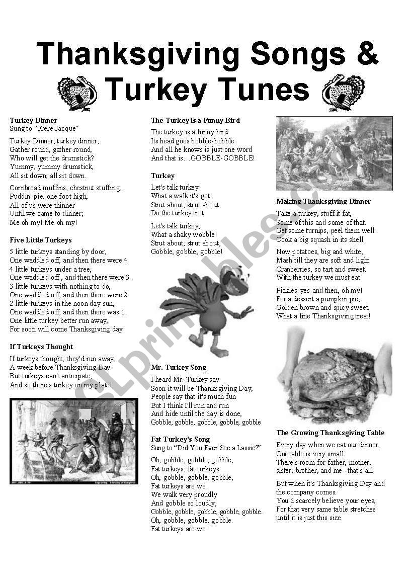 Mr Turkey Song, Kindergarten Resource