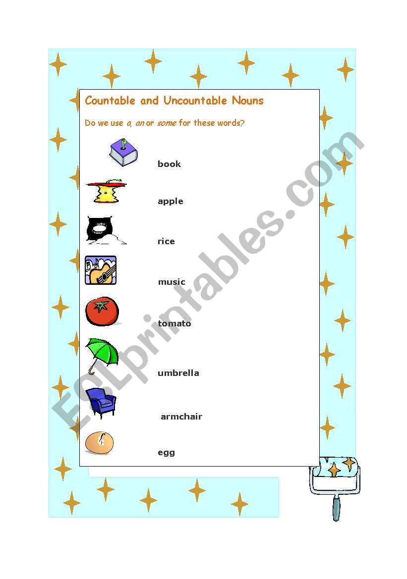 Countable-Uncountable worksheet