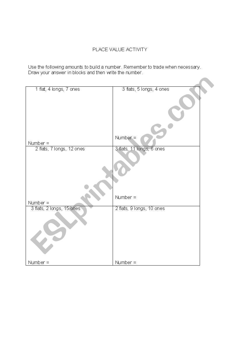 Place Value worksheet