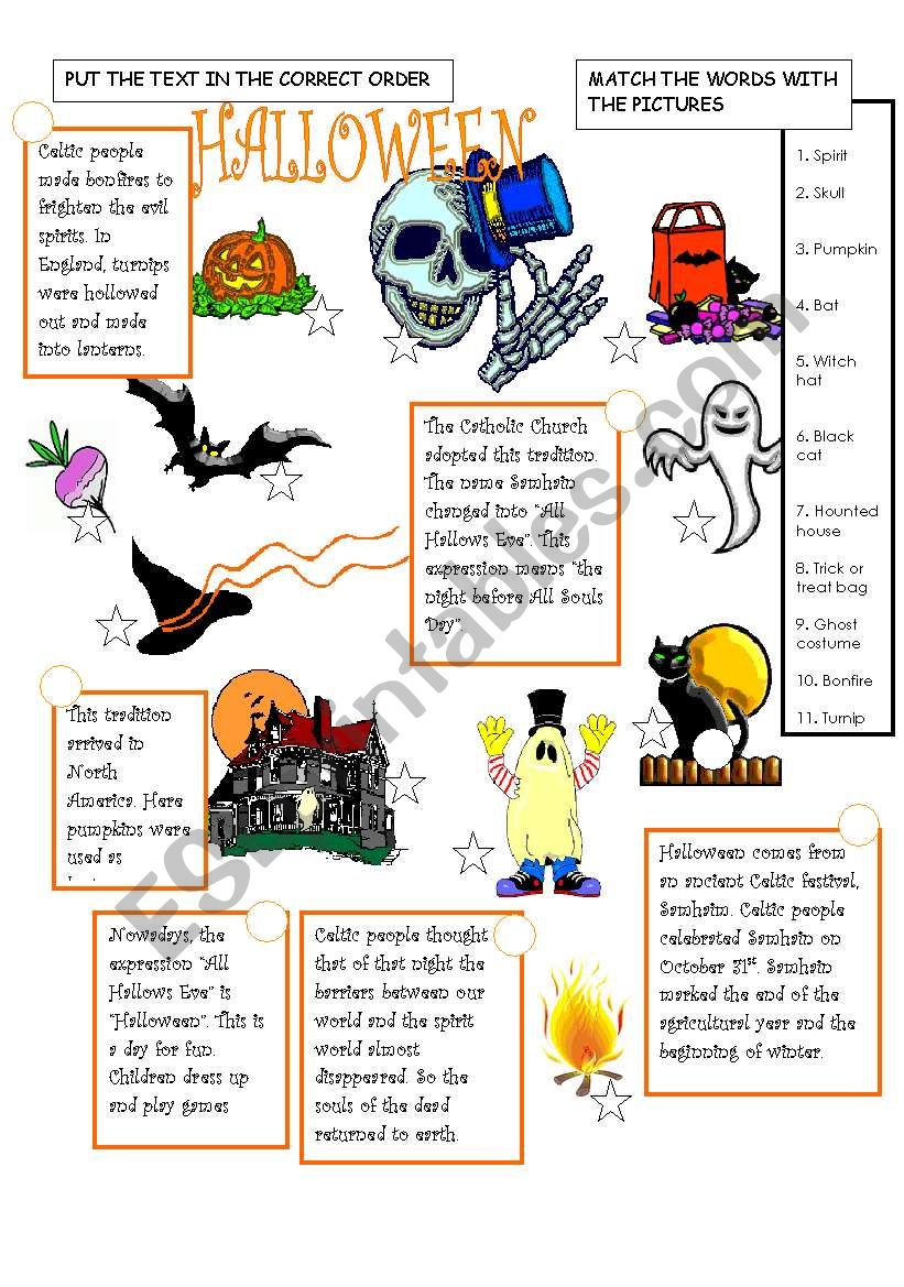 THE HISTORY OF HALLOWEEN worksheet