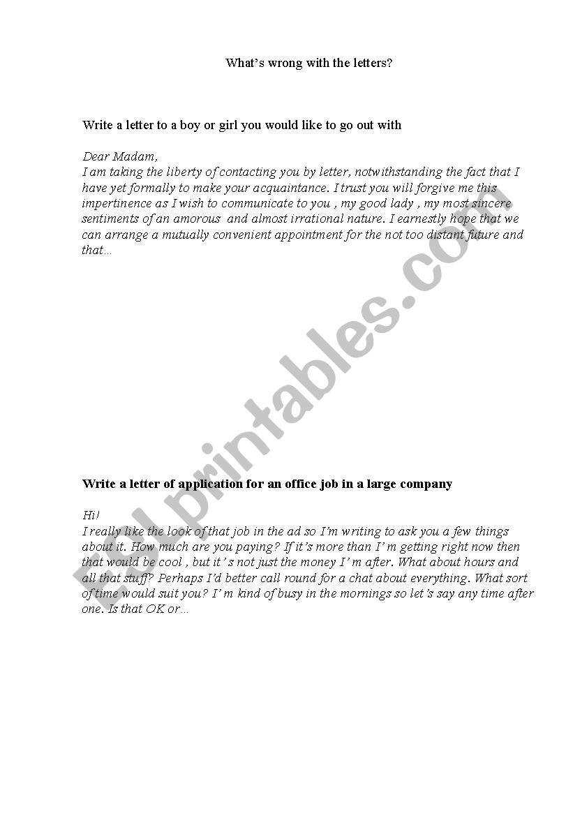 Formal or Informal? worksheet