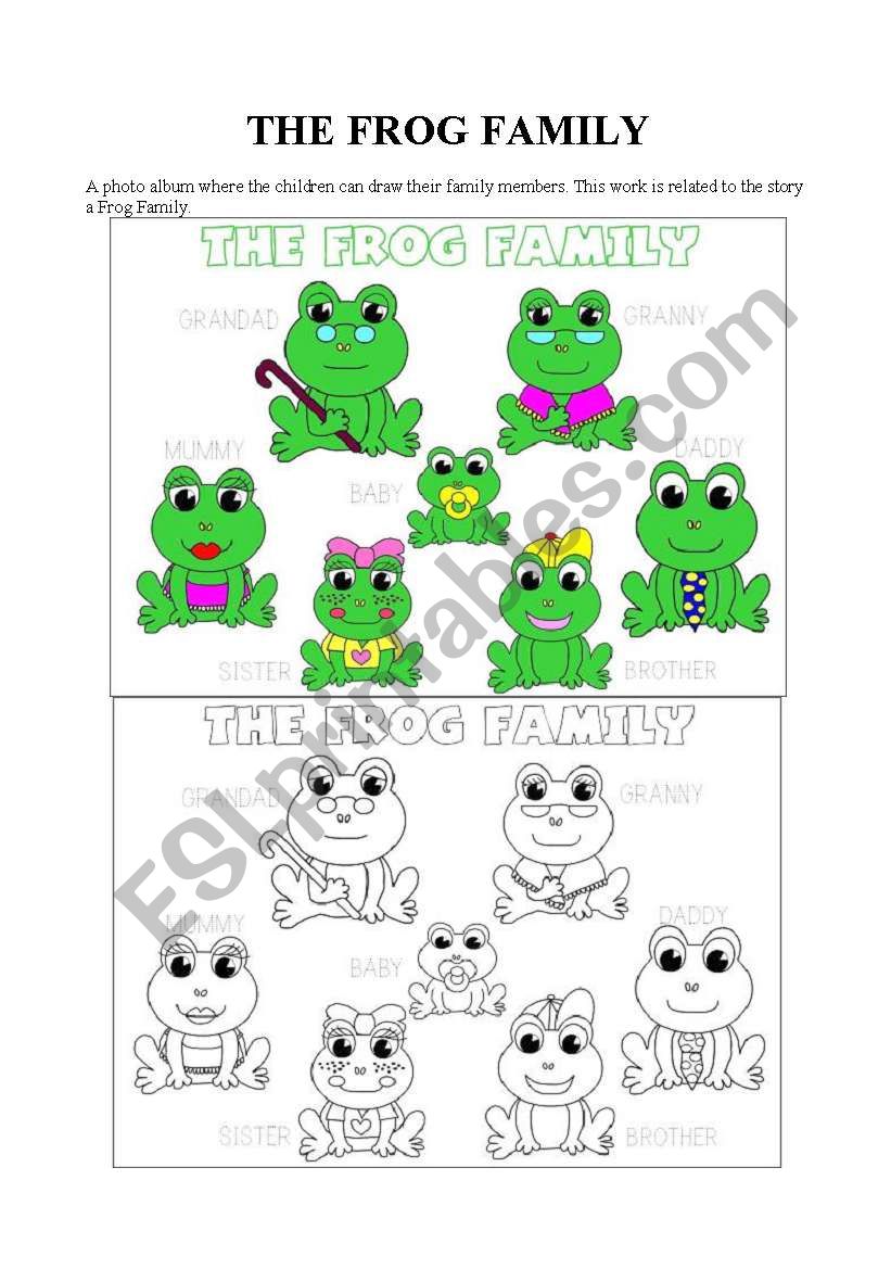 The frog family worksheet
