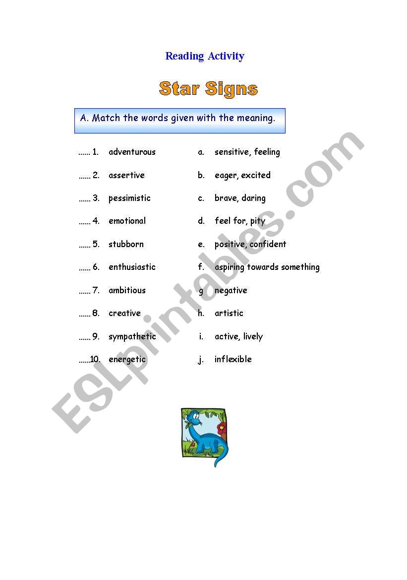 Reading Exercise worksheet