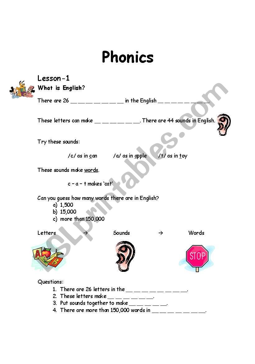 Phonics in 4 lessons 1/3 (introduction & phonics)
