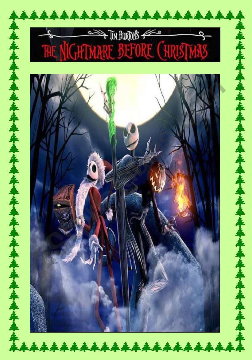 MOVIE ACTIVITY FOR CHRISTMAS - THE NIGHTMARE BEFORE CHRISTMAS (part 1) - 3 pages