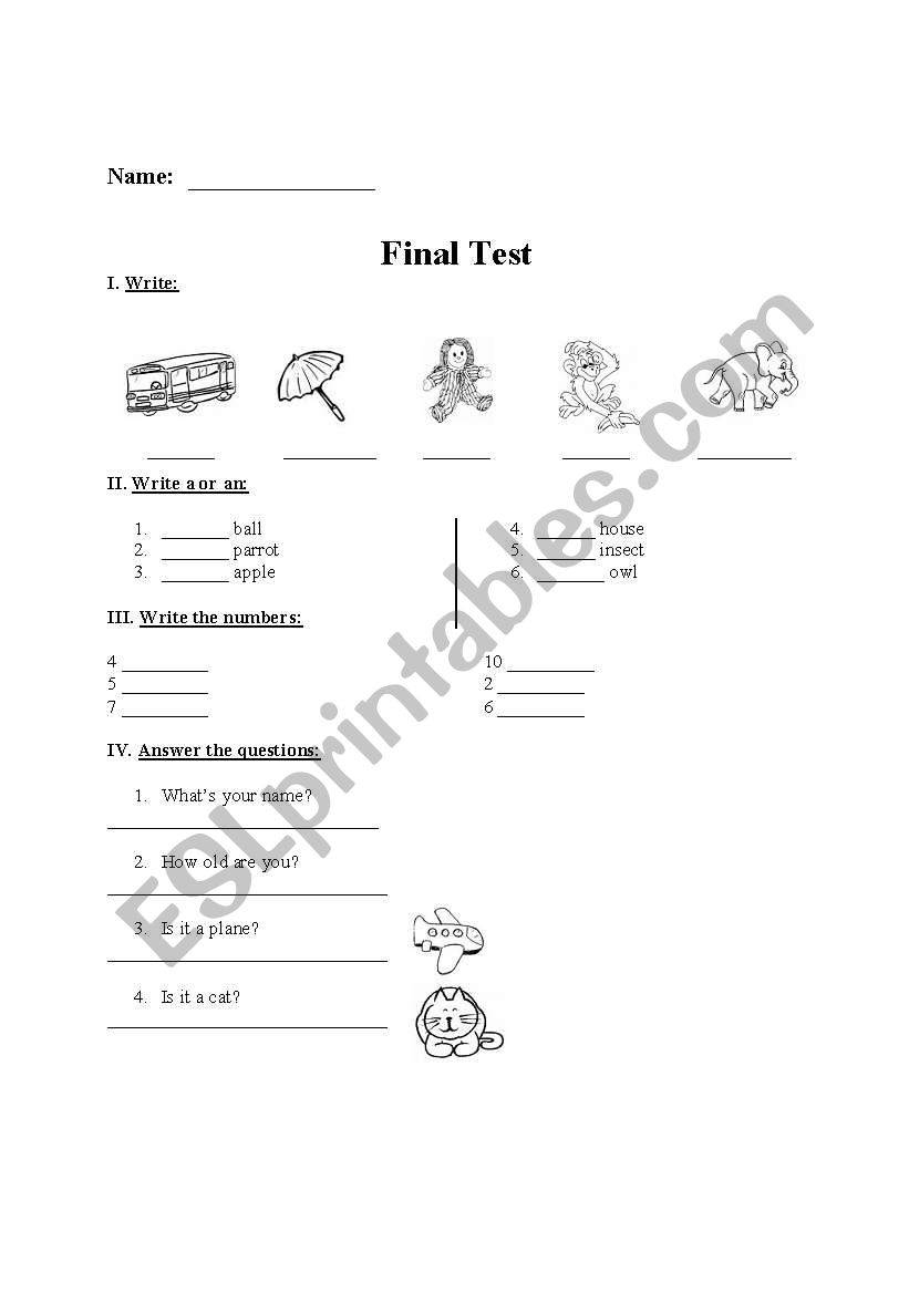 Test worksheet