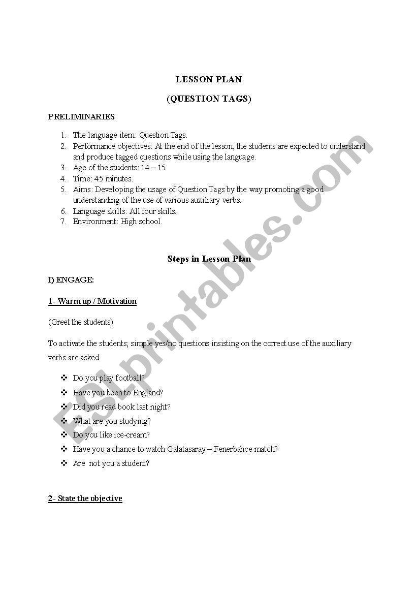 Question Tags worksheet