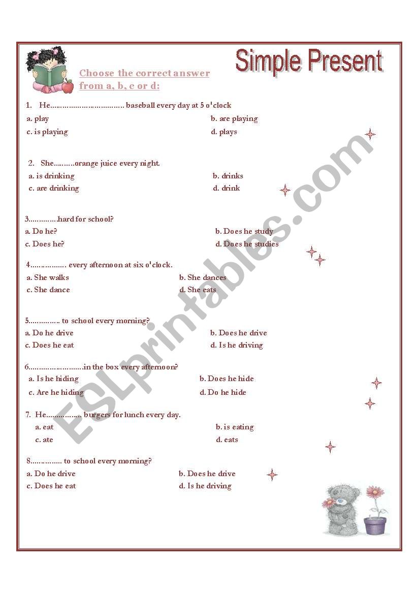 Present Simple worksheet