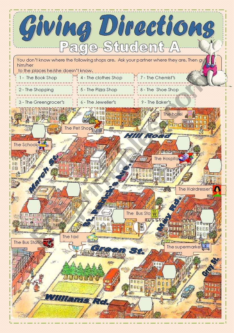 Giving Directions - WS 4 - Paired Task - Student A