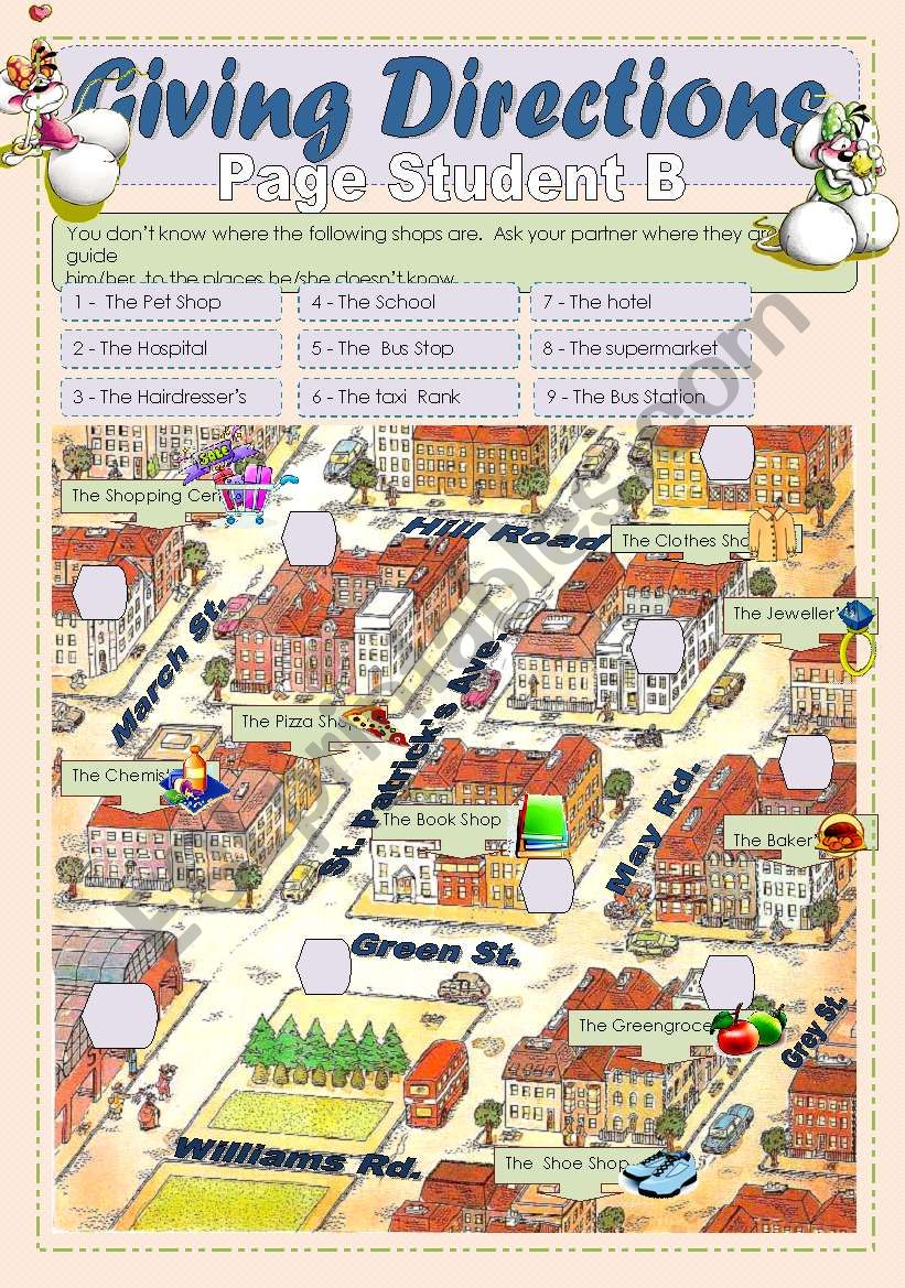 Giving Directions WS 4 - Paired Task - Student B