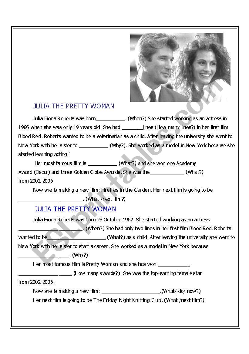 JULIA worksheet