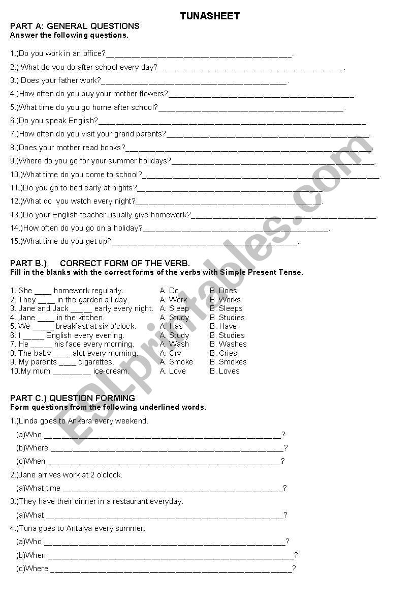TUNASHEET worksheet