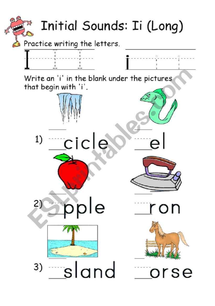 Initial sound Ii(long) worksheet