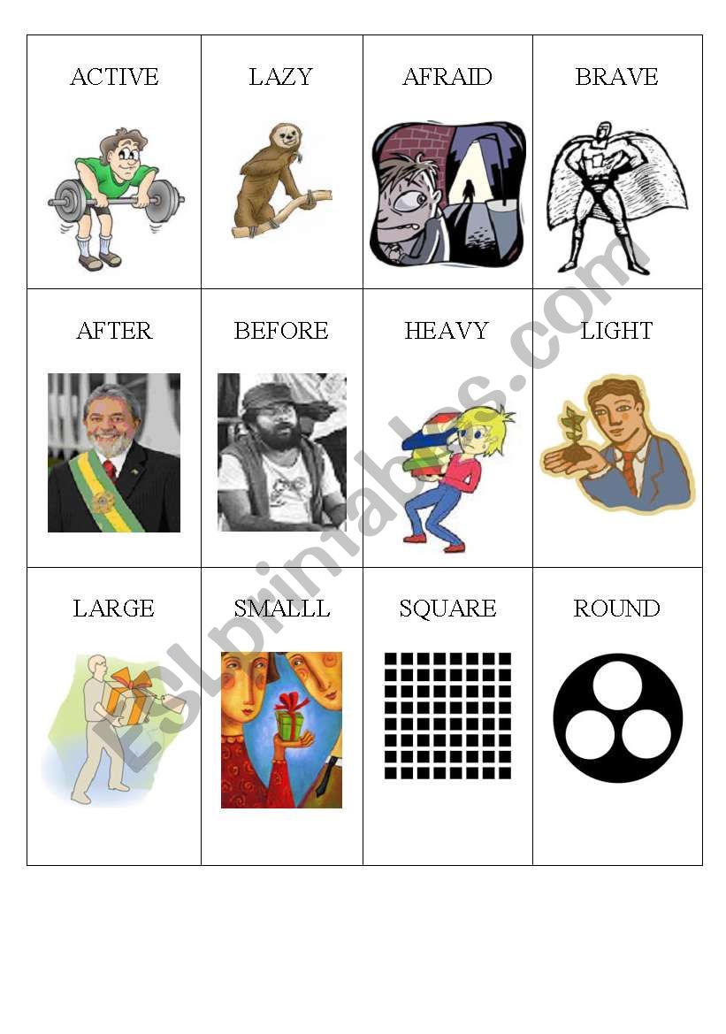 Memory Game Opposites 4 worksheet