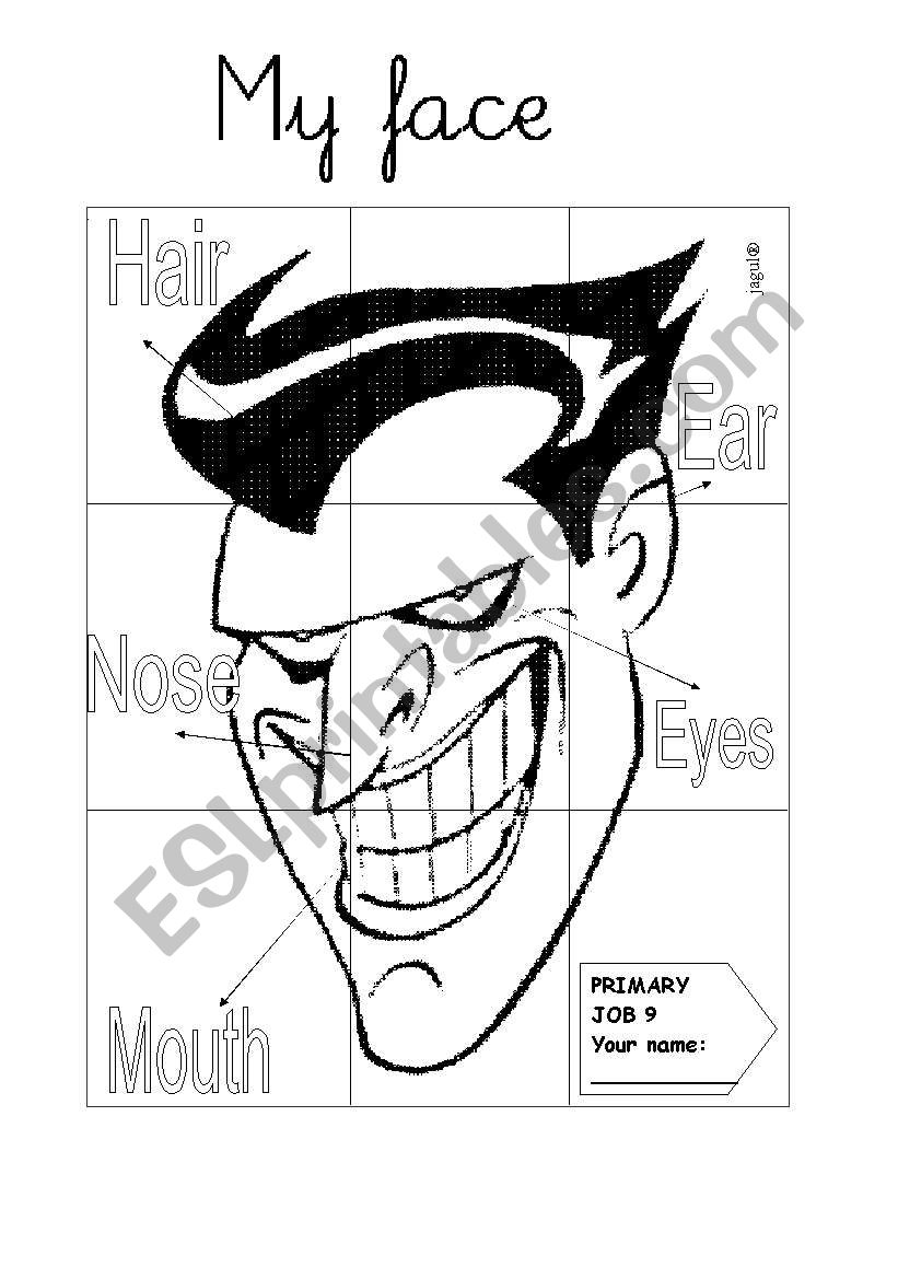 Bad guy face board  worksheet