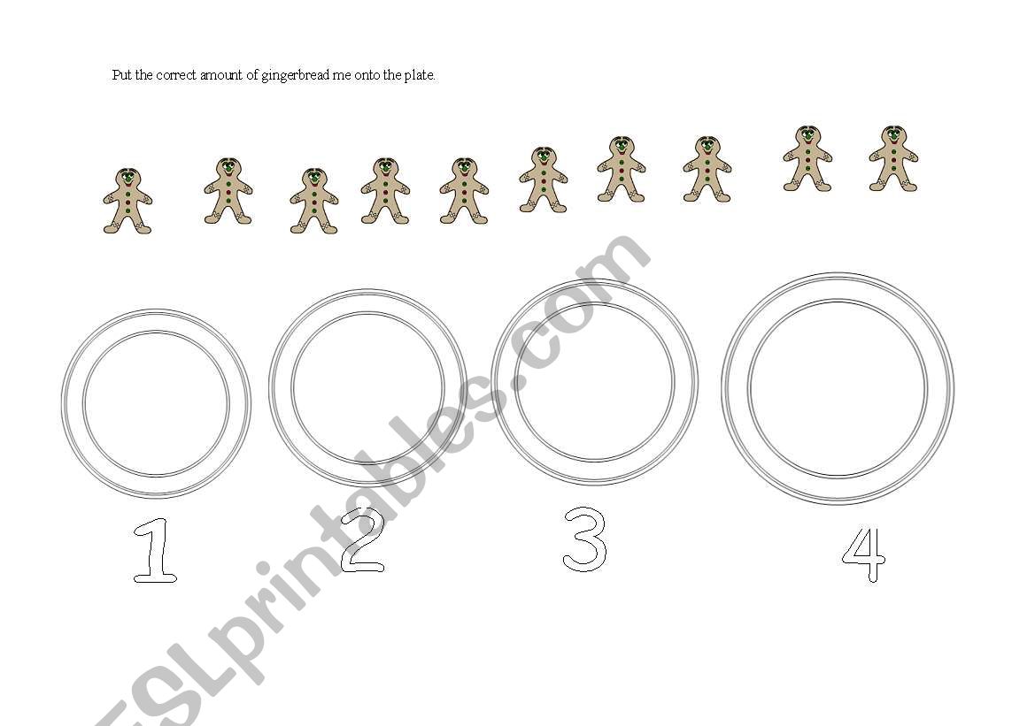 gingerbread counting worksheet