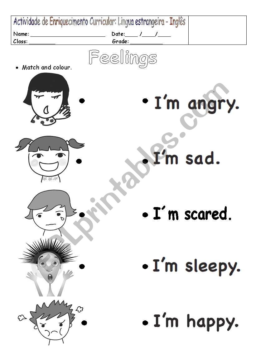 Feelings worksheet