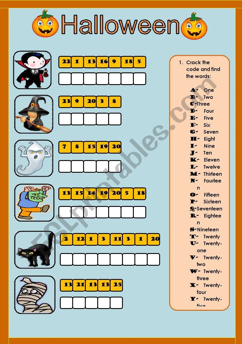 Halloween  worksheet