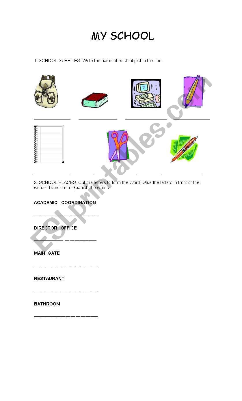 my school worksheet